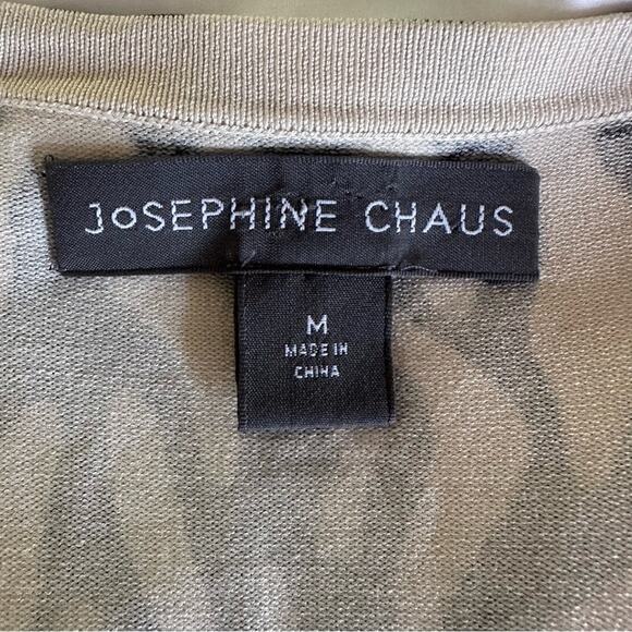 Josephine Chaus sz M 50% Silk Leopard Print Animal Knit Cardigan Sweater - EUC - Picture 3 of 7